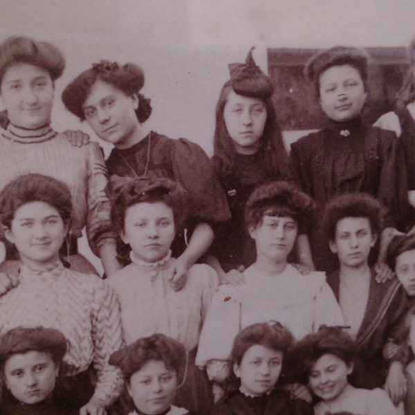 Ancienne photo de pensionnat français, à Lyon - 1908 - Antique French  boarding school photograph, in Lyon