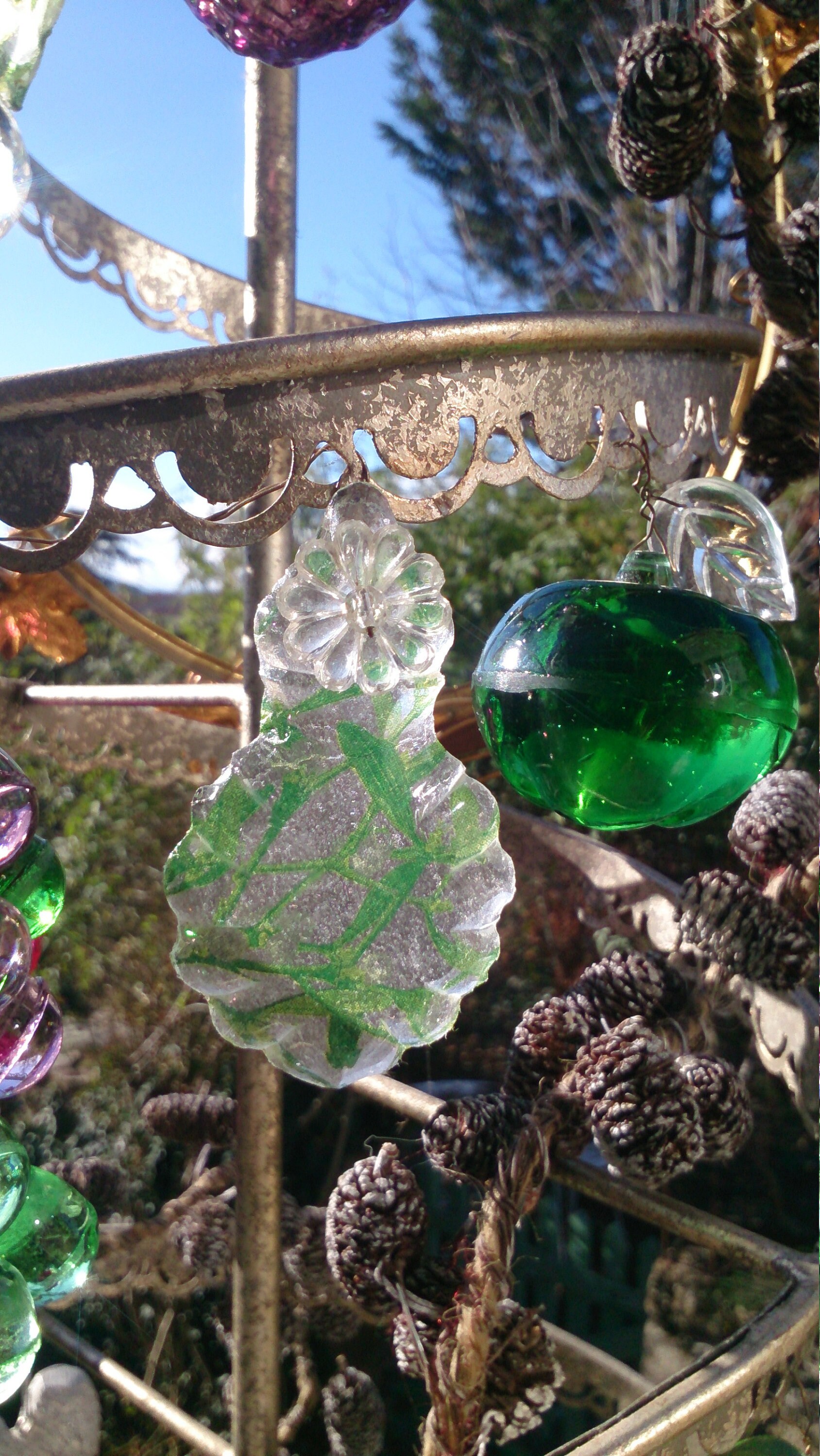 Ancienne Pampille Customisée - Decorated Antique Glass Pendants