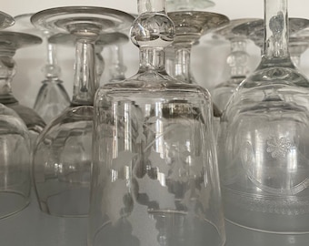 Ancien verre gravé - XIX - Antique engraved glass