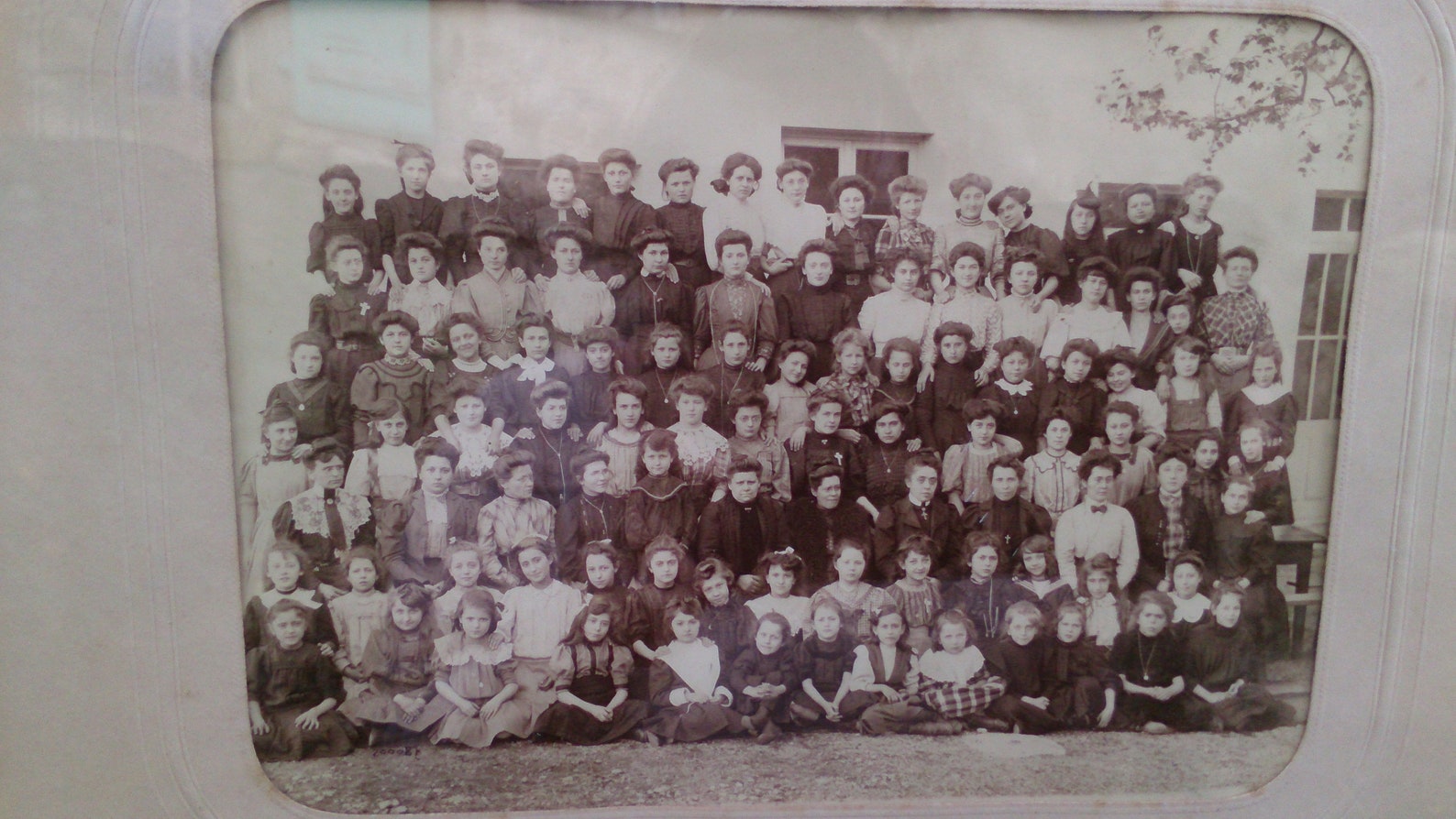 Former Photo of French Boarding School, in Lyon 1908 Antique French