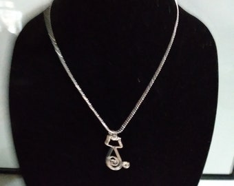 Silver Cat Necklace