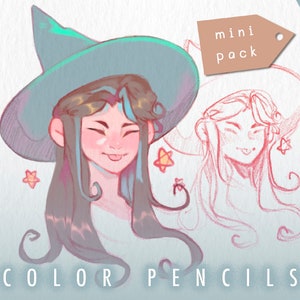 Sazor Color Pencils Procreate Mini Pack for Ipad and Iphone, 7 brushes included