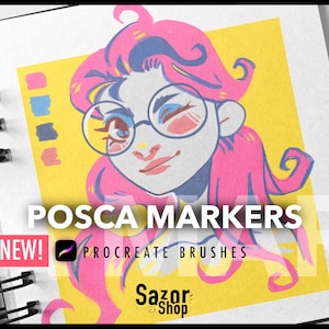 POSCA inspired Procreate Brushset for Ipad and iPhone, 12 brushes + 1 digital palette included