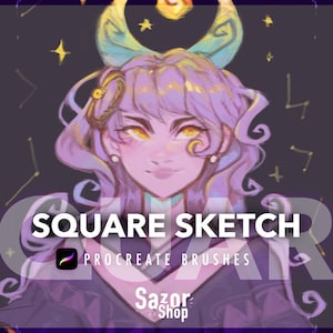 Square Sketch (10 digital brushes) for Procreate