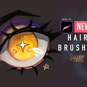 Sazor Hair Pencils Procreate Mini Pack for Ipad and Iphone, 7 brushes included Hair strands and eyelashes!