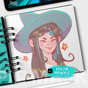 Sazor Color Pencils Procreate Mini Pack for Ipad and Iphone, 7 brushes included