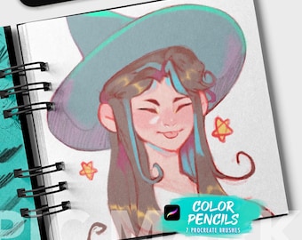 Sazor Color Pencils Procreate Mini Pack for Ipad and iPhone, 7 brushes included