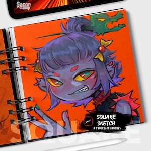 Square Sketch (10 digital brushes) for Procreate