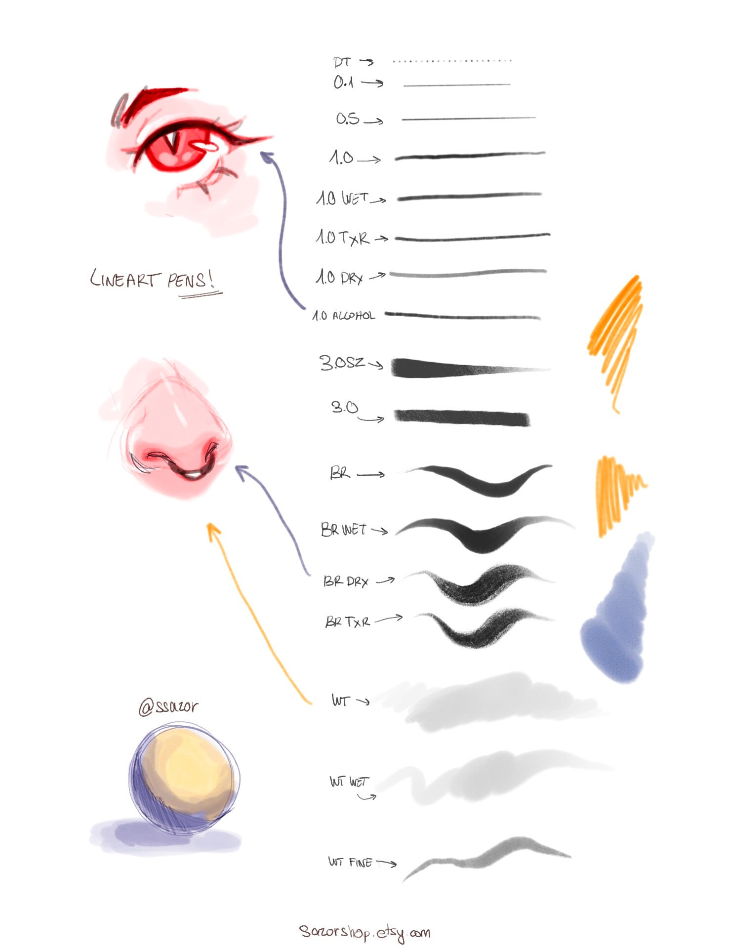 39 Brushes 3 Procreate Brush Packs Second Brush Bundle Etsy