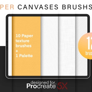 NEW! Sazor Pro Canvases paper texture Procreate Brushset for Ipad (12 digital brushes) for illustration and sketch