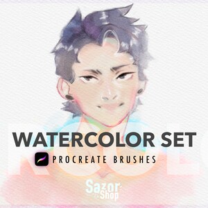 NUOVO! Watercolor Set Procreate Brushes per Ipad (14 pennelli digitali) inclusi gli acquerelli e una penna bianca!