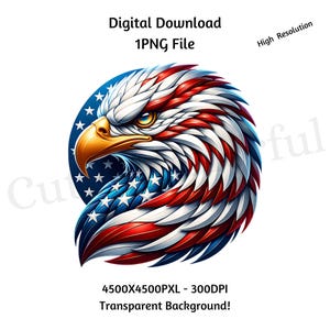 Eagle Flag PNG | Transparent Clipart Eagle Flag | USA Eagle Flag Clipart Bird Eagle Commercial | Sublimation United States Eagle