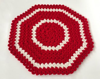 Crochet placemat pattern: crochet Jolly placemat, coaster, placemat/coaster PDF