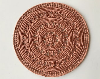 Patrón de mantel individual de ganchillo: Funda redonda para mesa de centro (patrón en PDF)