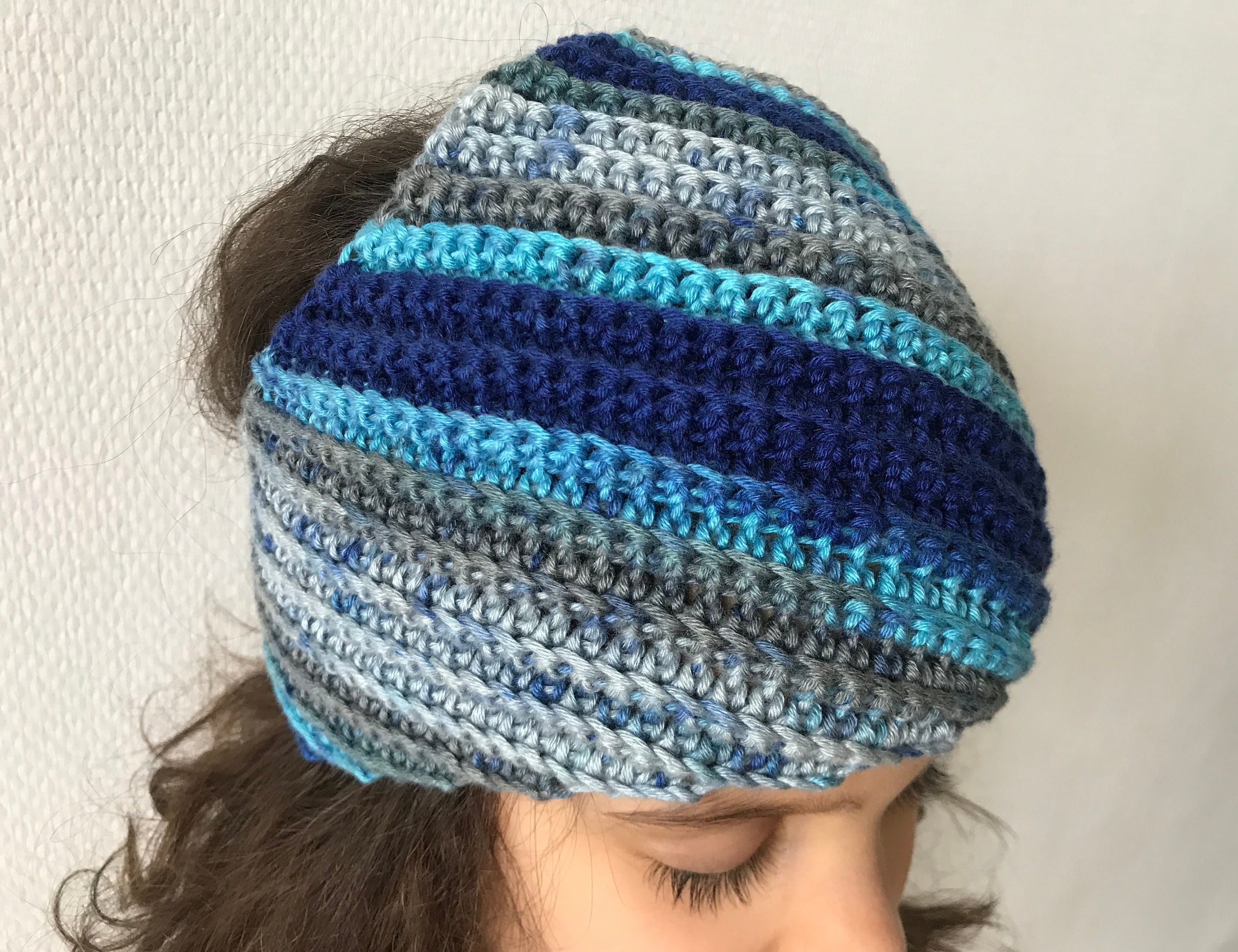 Crochet head wrap pattern: crochet bandana, crochet headband, crochet ear warmer, Child to Adult size PDF