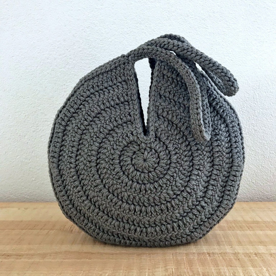 Crochet Bag Pattern - Round Shoulder Bag, Beach Bag, Shopping Bag, Tote ...