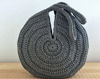 Crochet bag pattern - round shoulder bag, beach bag, shopping bag, tote bag, handmade bag, crochet bag/purse PDF