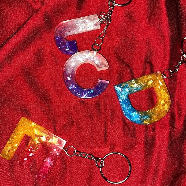 PERSONALIZED LETTER KEYCHAINS...initials and charms