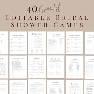 Bridal Shower Games, Bachelorette Games, Printable Bridal Shower Games, Editable Bridal Party Games, Bridal Shower Bundle Game