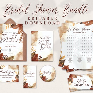 Fall Bridal Shower Invitation, Fall Bridal Shower Invitation, Elegant  Fall Bridal Shower, Instant download templates, Rustic Bridal Shower