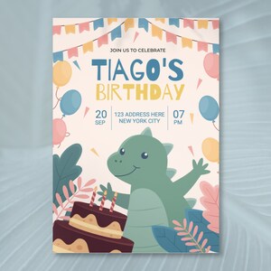 Dinosaur Birthday Invitation, Dinosaur Invitation, Dinosaur Party Invite, Dinosaur, Dinosaur Birthday Invite, Kids Birthday Invitation