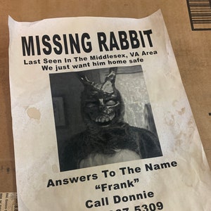 Donnie Darko Missing Rabbit Flyer