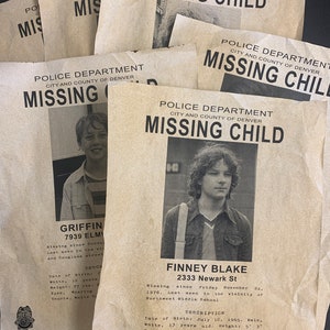The Black Phone Missing Flyers Individual or Set of 6  Finney Blake Griffin Stagg Robin Arellano Vance Hopper Bruce Yamada Billy Showalter