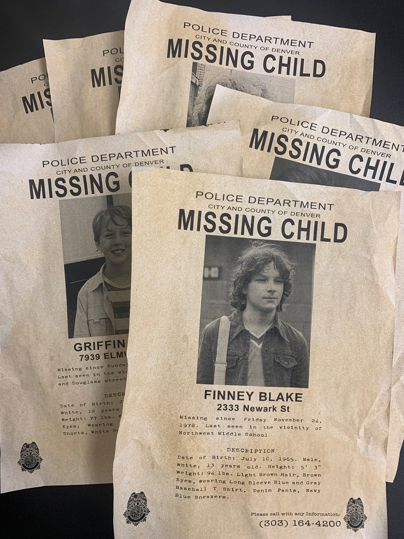 The Black Phone Missing Flyers Individual or Set of 6 Finney Blake Griffin Stagg Robin Arellano Vance Hopper Bruce Yamada Billy Showalter Full Set of 6