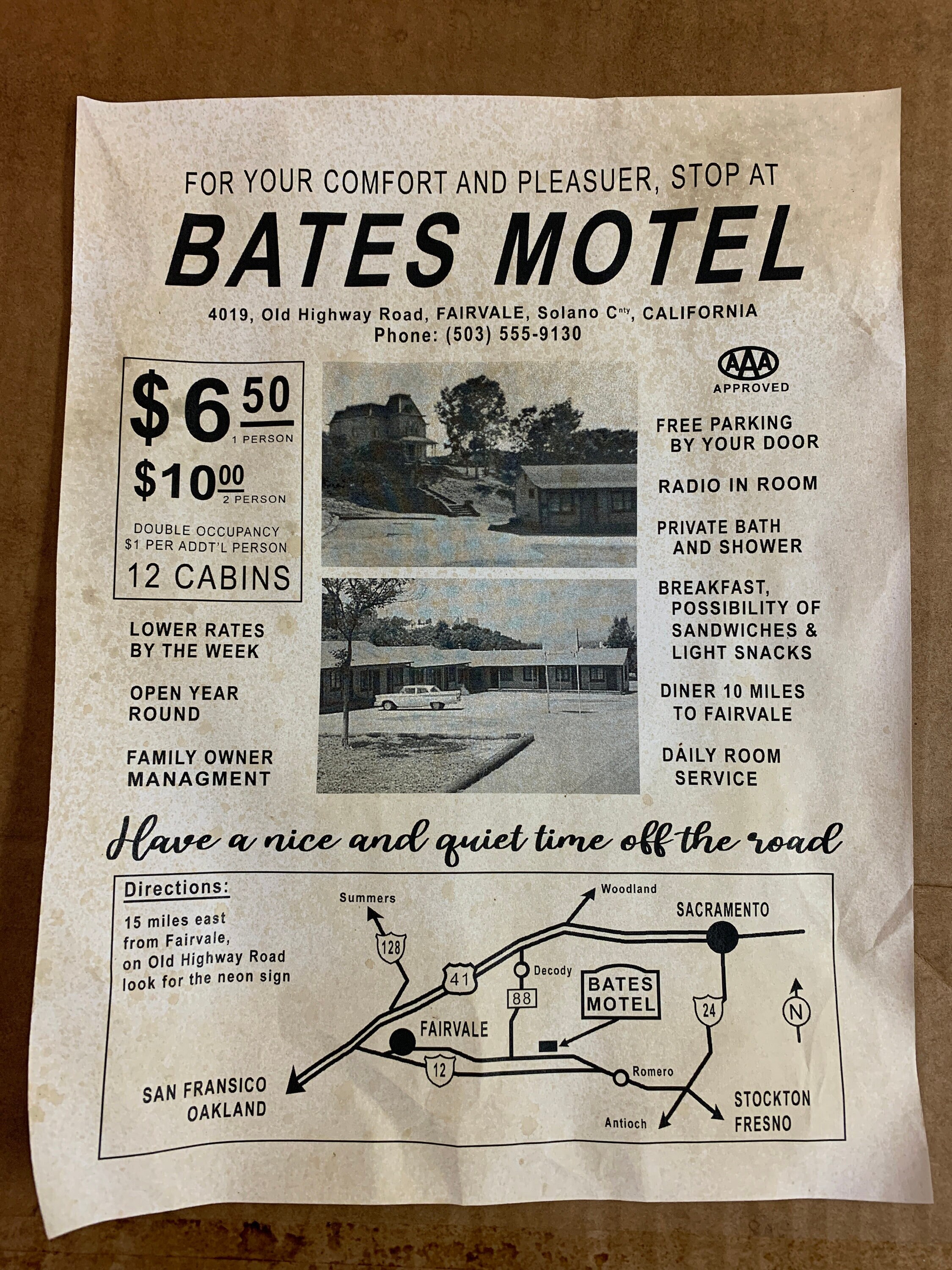 Bates Motel Flyer A Great Place to Stay and Bring Your Mom - Etsy