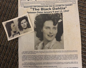 The Black Dahlia - Elizabeth Short Police Bulletin and Mugshot Photo