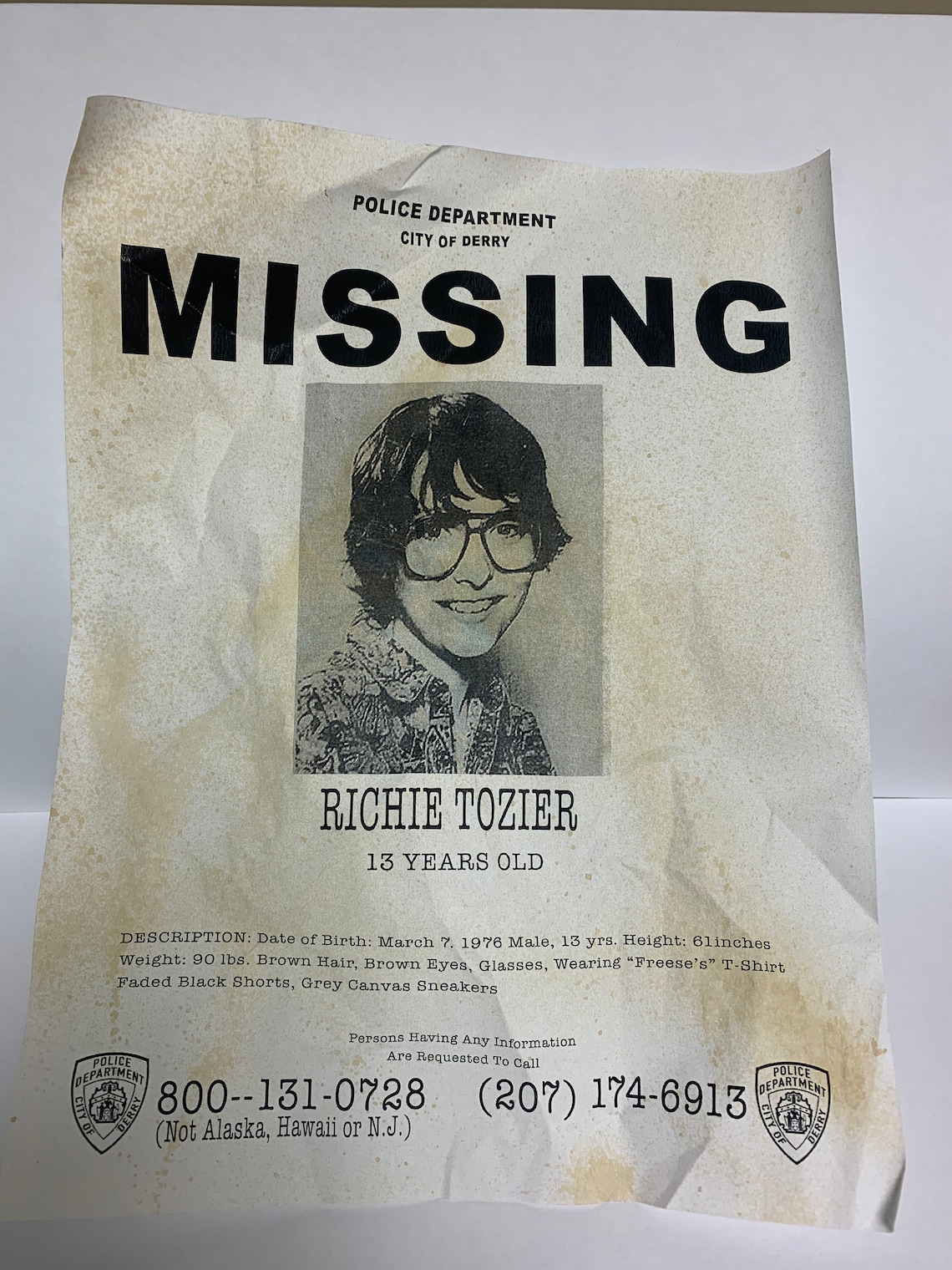 IT Missing Posters Set of 7 Richie Tozier Beverly Marsh | Etsy