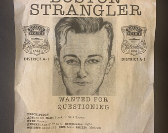 The Boston Strangler (Albert DeSalvo) Serial Killer Wanted Poster