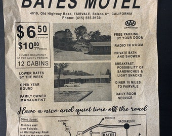 Bates Motel Flyer - A great place to stay and bring your Mom!