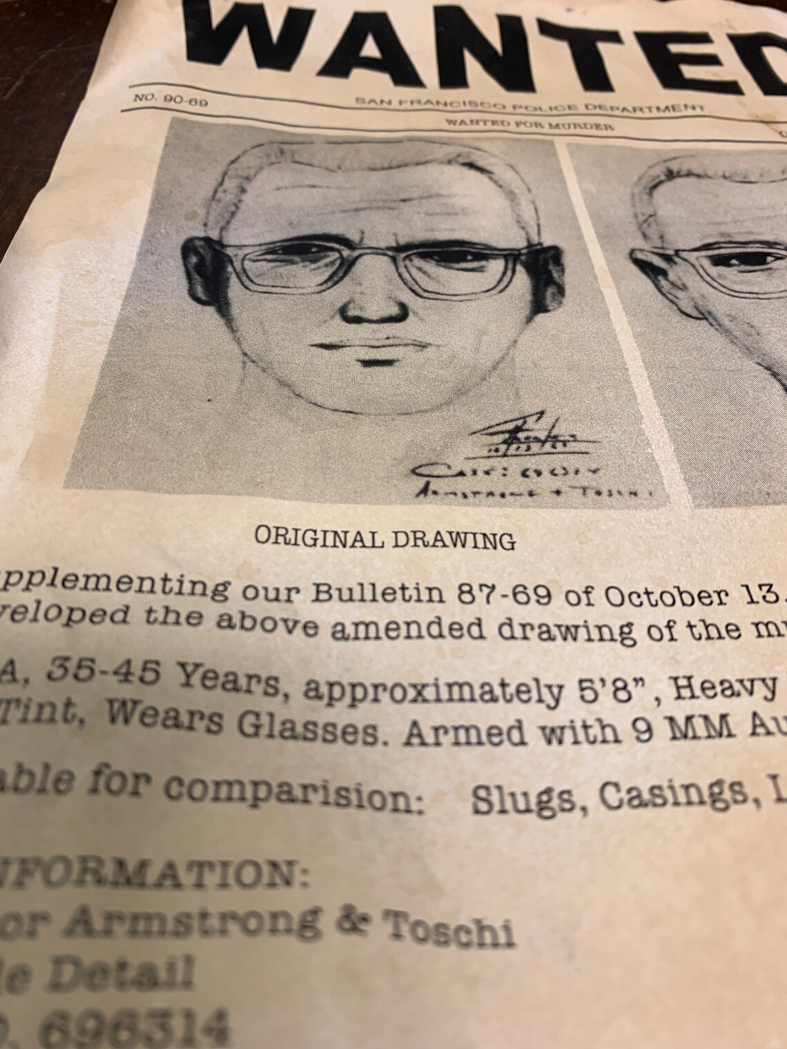 Zodiac Serial Killer Wanted Poster Etsy.de