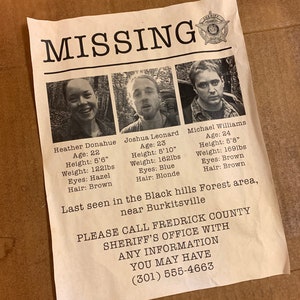 Blair Witch Project - Missing Poster