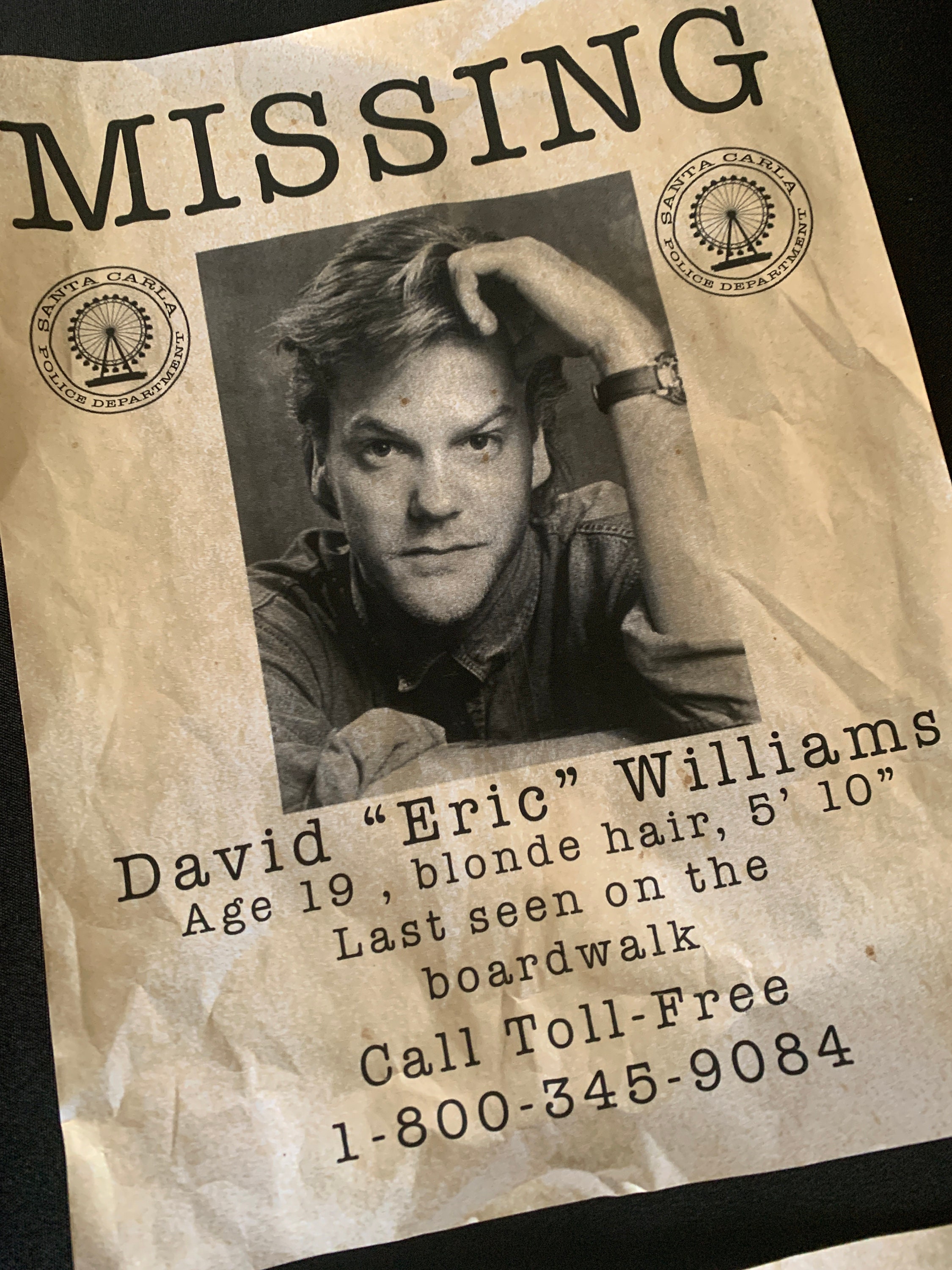 Lost Boys Missing Flyers - Movie Prop Replicas - David, Marko 