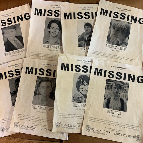 Horror Memorabilia IT Missing Posters Individual or Set of 8 - Etsy