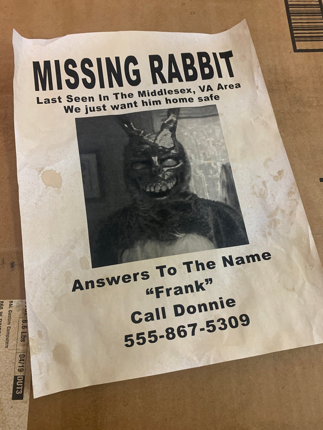 Donnie Darko Missing Rabbit Flyer - Etsy