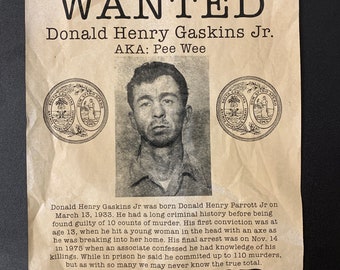 Donald Henry Gaskins Jr. - Serial Killer Wanted Poster