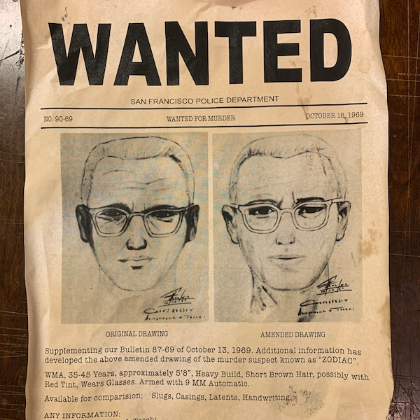 Zodiac Killer Sketch Etsy