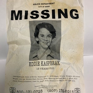 Horror Memorabilia IT Missing Posters Individual or Set of 8 Richie ...