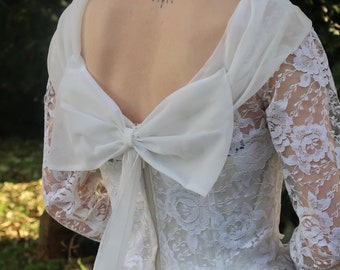 Vintage 1965 Lace Wedding Dress Size XS