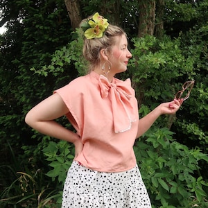 Handmade ‘Phyllis’ Top Vintage 1940s Remake Inspired Top Size Large