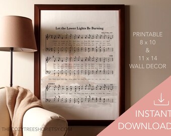 Deja que las luces inferiores ardan - Arte imprimible de himno / DESCARGA PNG INSTANTÁNEA - Decoración cristiana del hogar