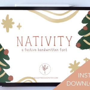 Nativity Font for Procreate - Digital File Instant Download | Festive Holiday  Handwriting Calligraphy Typeface
