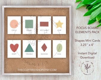 SHAPES Focus Board Elements Pack / Descarga digital, Solo imprimible, Educación en el hogar, Aula, Elementos esenciales para maestros