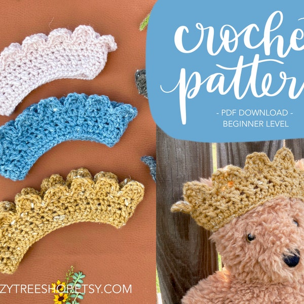 Petal Crown Crochet PATTERN | PDF Download, Dress Up, Pretend Play, Birthday Party Prop, Costume, Gift