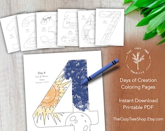 Days of Creation Coloring Page - Etsy