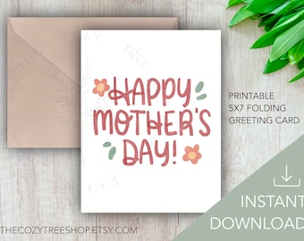Feliz Día de la Madre TARJETA IMPRIMIBLE / PDF Descarga Instantánea, Regalo del Día de la Madre