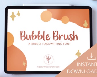 Fuente Bubble Brush para Procreate - Descarga instantánea de archivos digitales / Tipografía de caligrafía de escritura a mano linda Boho
